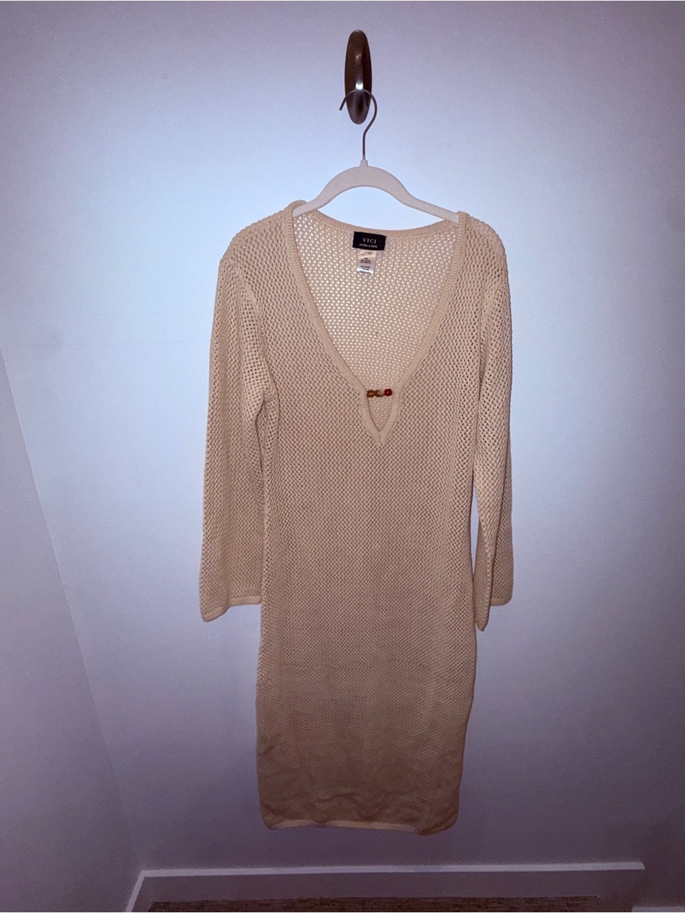 BNWT Beige Knit Maxi Cover-Up Dress - Picture 11 of 13